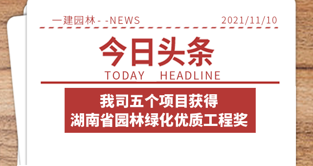 喜报 | 湖南一建园林五个项目荣获“湖南省园林绿化优质工程奖”